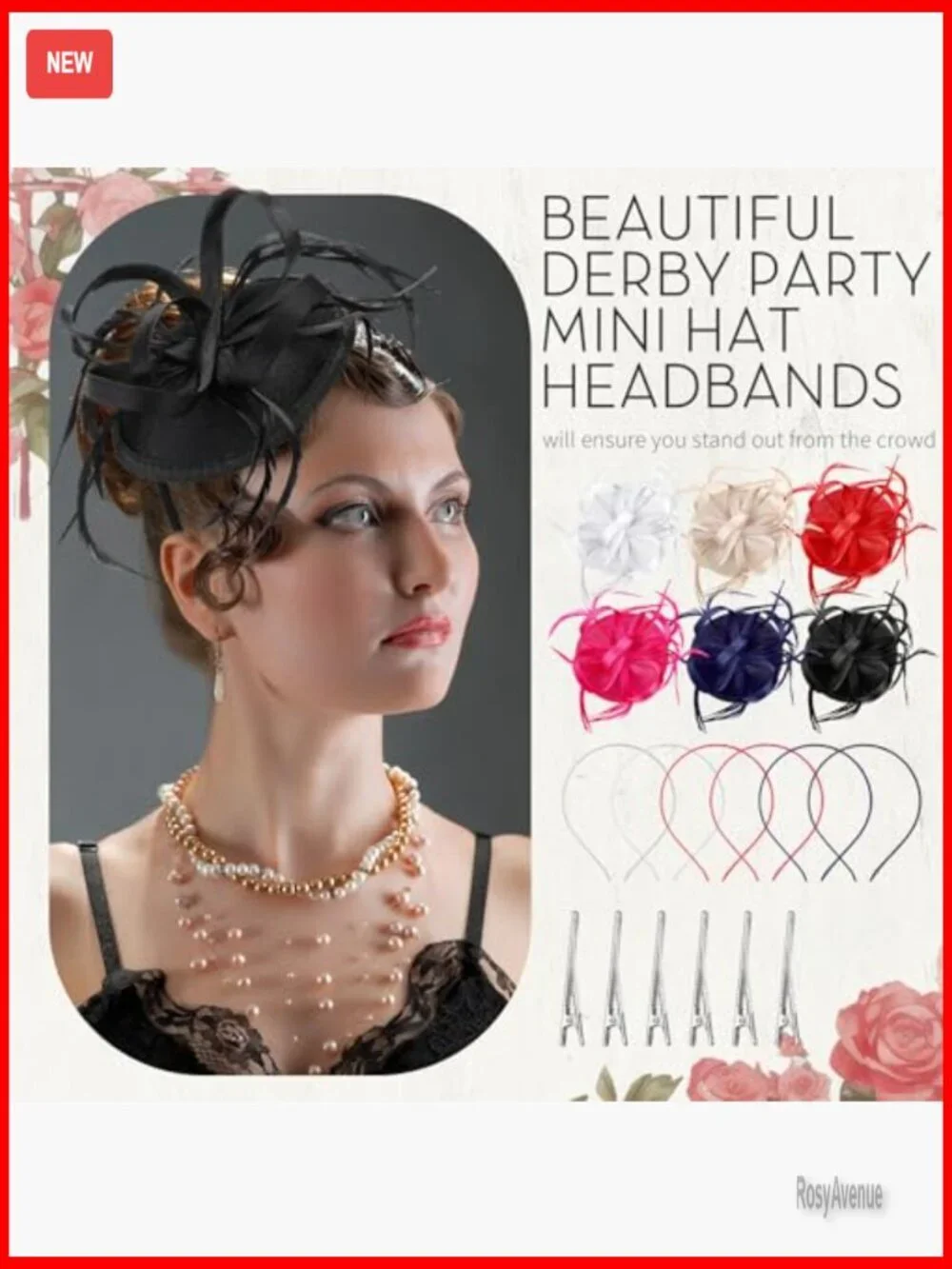 6-Piece Fascinator Set for Derby Tea Party Wedding Bridal Cocktail